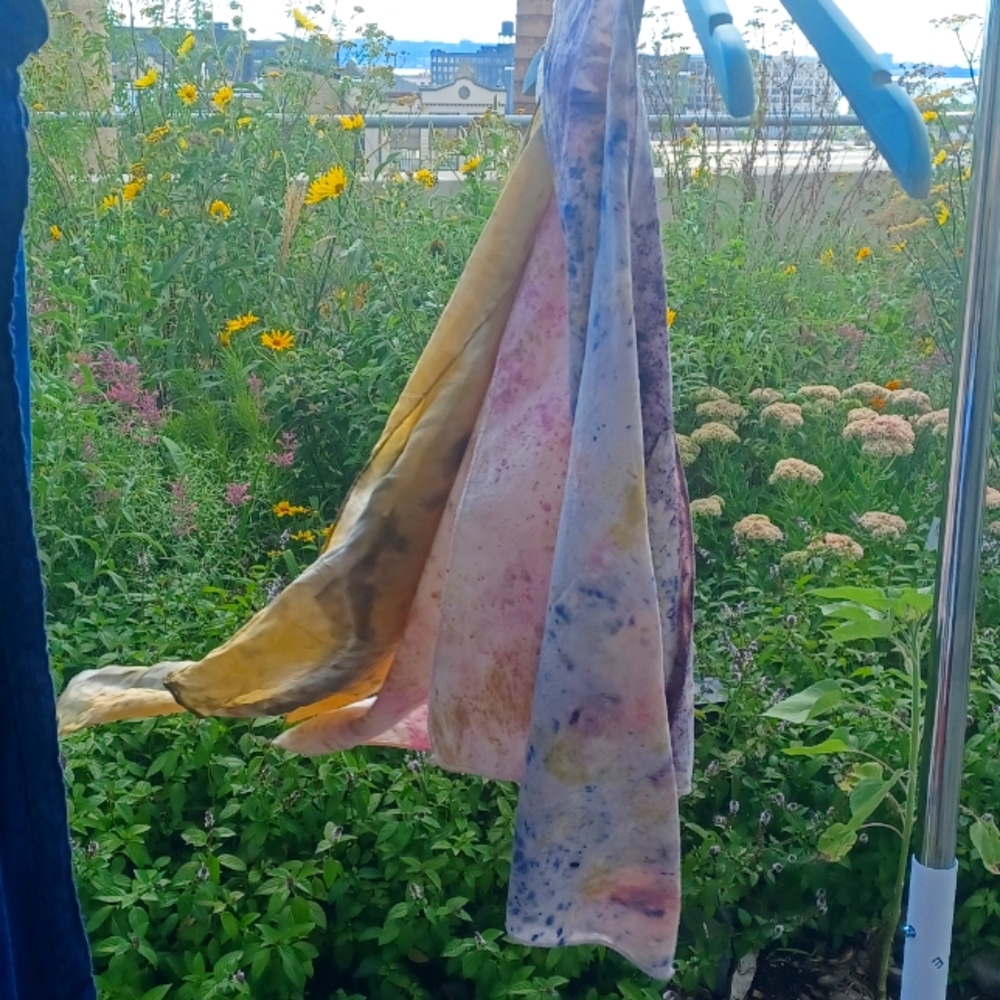 Botanically dyed COTTON head or neck scarf